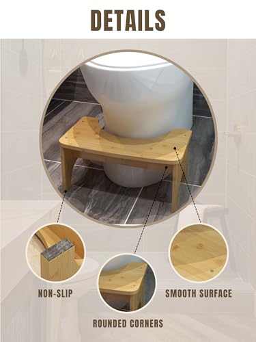 Toilettenhocker aus Holz, Ergonomische Badezimmerstufe. Physiologischer Fußstützenhocker, Multifunktional. Fördert die Natürliche Ablagerungshaltung und Entlastet den Darm bei Kindern und Erwachsenen.