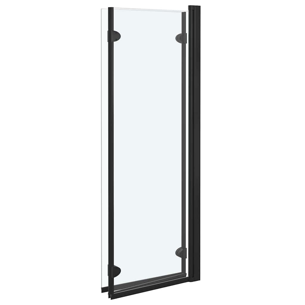 Cabina de ducha plegable de 3 paneles ESG 130 x 138 cm negro