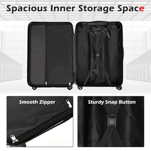 Luggage Expandable Suitcase, Hardcase PC+ABS 3 Pieces Travel Luggage Set (20/24/28) with TSA Lock and Spinner Wheels3