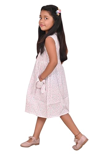 Image of CMMCHAAH Pure Cotton Printed Frock Dress for Girls| Kids Dress |2-12 Years Sizes | Knee Length Frock Dress