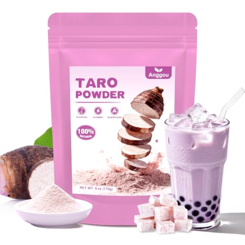 Anggou 6oz Pure Taro Powder, Taro Milk Tea Powder, No