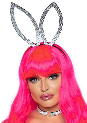 Serre-tête lapin strass anti-glisse avec choker pour sublimer votre décolleté de fête