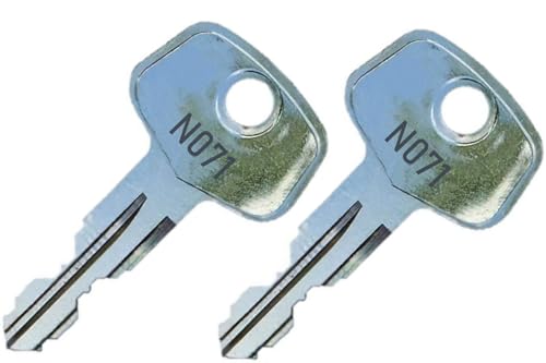 2 Thule N071 Replacement Keys - Roof Racks, Rails, Cargo Box, Carriers, Crossbars, Haulers, Bags (Codes N001-N250 or N001R-N250R) Better Than OEM!