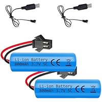 LUFEIS 800mAh 3.7V Litio RC Batería, 2 Piezas 3.7v Recargable