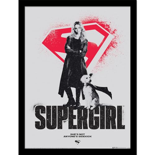 Impression collector Supergirl de 45x35 cm sous cadre de qualité pour salon et bureau