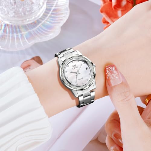 Image of OPK Wacthes for Women Bracelet Dress Easy to Read Stainless Steel Ladies Watches for Female Small Watch Waterproof Luminous Date