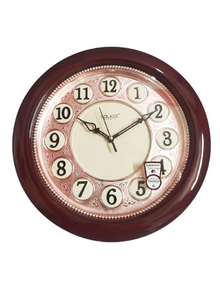 昭和時計 mini clock ブラウン Buy SOLACE Quartz Classic Dial Round Silent Sweep Wall Clock