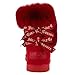 Juicy Couture Women's Slip On Winter Snow Boots Warm & Insulated Fur Lining Comfortable Fashion Booties-King 2-Red Micro Size 7