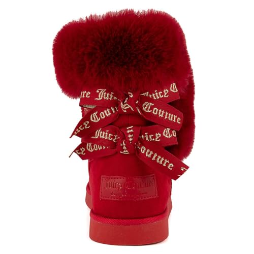 Juicy Couture Women's Slip On Winter Snow Boots Warm & Insulated Fur Lining Comfortable Fashion Booties-King 2-Red Micro Size 8 by Juicy Couture - Image 4