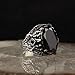 BayVog Black Zircon Stone Men's Ring, 925 Sterling Silver Ring, Handmade Silver Ring for Men, Men's Ring with Stone, Vintage Silver Ring with Black Stone, Black Stone Ring, Gemstone Ring (13)