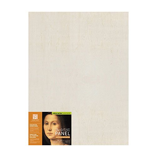 Ampersand Art Supply Unprimed Basswood Artist Panel, 7/8" Cradled Profile, 18" x 24"