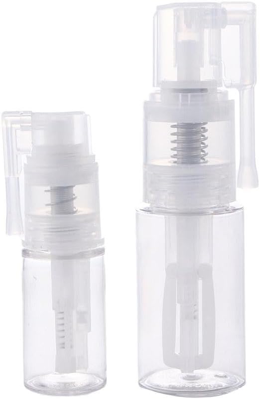 Kopida Powder Spray Bottle 2PCS Plastic Clear Refillable Powder Spray Bottles Portable Cosmetics Powder Spray Dispenser Hairdressing Makeup PotMakeup Tool
