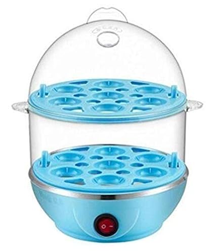 Fincher Egg Boiler Egg Cooked Steamed Double Layer Multi Function, Cooker Eggs Automatic Stop Frying Pan Machine Breakfast 14 Egg Boiler Electric Eggs Home,Pink (Color : Multi)