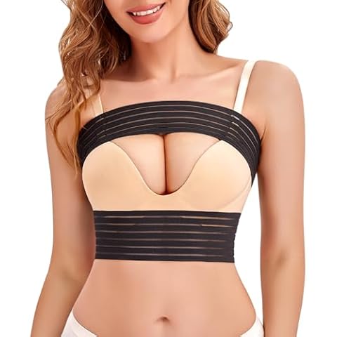 SCARBORO Breast Bands for Women Post Surgery Breast Implant Stabilizer Band Compression Breast Augmentation and Reduction Strap Medical Chest Support Band for Large Breast Exercise Cover