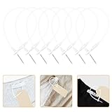 Gogogmee Cuerda Protectora para Etiquetas de Ropa 20 Cm, Cable de Acero Resistente Blanco, 50 Unidades para Tiendas, Supermercados y Protección de Prendas, Zapatos y Accesorios