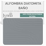 Lynna Alfombra Diatomita Baño – Secado Rápido y Antideslizante – Alfombra de Piedra Diatomita Baño para Salida de Ducha – Alfombrilla Ecológica y Duradera – Diseño Moderno (Gris)
