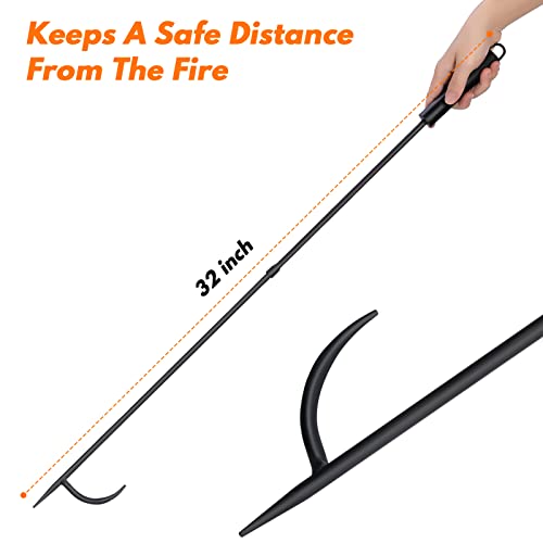 Fire Pit Poker For Fireplace Outdoor - Iriijane 32'' Wrought Iron Firepit Poker Stoker Stick For Camping Campfire #TOP3