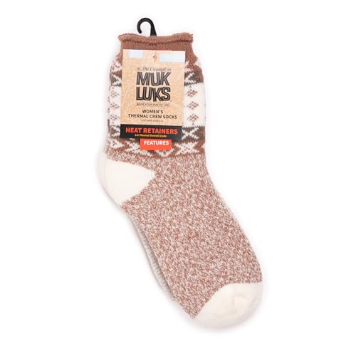 Image of MUK LUKS Women's Women's 2 Pair Pack Heat Retainer Crew Socks