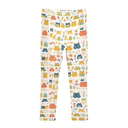 KLL Various Funny Frogs Safari Mushroom Princess Girls Cotton Leggings Stretchy High Waisted Dance Pants Sports2