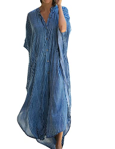 Ifneitve Damen Kaftan Strandkleid Lange Übergröße Kimono Taste Sommer...