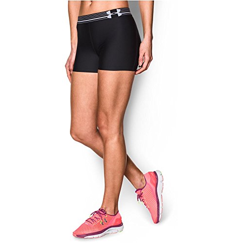 Under Armour Women's HeatGear Armour Shorty, Black (001)/Metallic Silver, Medium