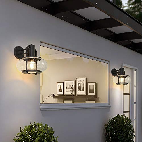 Applique murale extérieure étanche IP65 lanterne noire rétro E27 MESKEL - 5