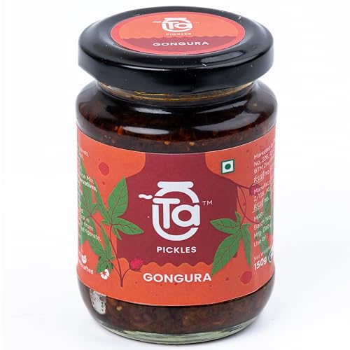 Image of Ta Gongura Pickle | 150g | Andhra Style Sorrel Leaves Achar | Cold Pressed Oil | No Preservatives | Traditional South Indian Pickle