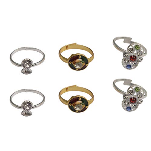 3 Pairs Traditional Toe Rings Set
