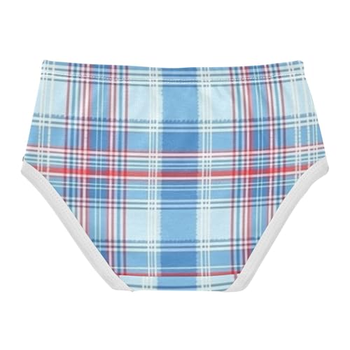 Girls' Underwear Moisture Wicking Comfort Color for Baby Girls Red Blue Plaid in Sizes 2T,3T, 4T, 5T, 6Y and 8Y2