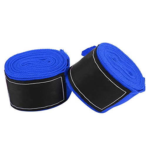 Boxing Cotton Wraps, Boxing Bandages, 2 Pcs 2.5m Breathable Professional for Taekwondo Martial Art Competitions Daily Training Boxing (Blue)