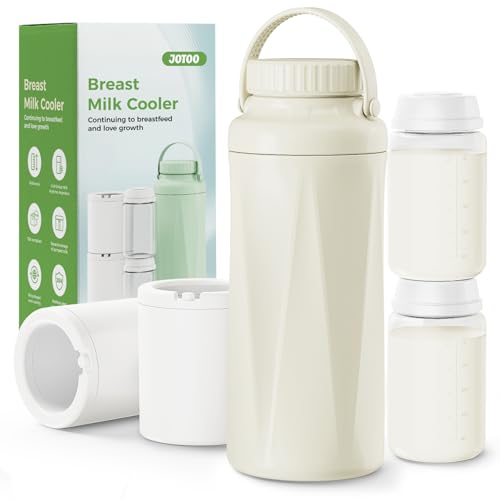 JOTOO Tragbarer Muttermilch-Kühler 24H+ Frische durch 360-Kühlung 650ml BPA-frei Isolierte Milchflasche mit Auslaufsicherung für Reisen/Büro Stillzubehör für Mütter