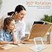 trophable Book Stand for Reading Cookbook Stand Book Holder with 360 Rotating Base Page Clips Book Display Stand for Recipe Sheet Music Laptop Drawing Tablet