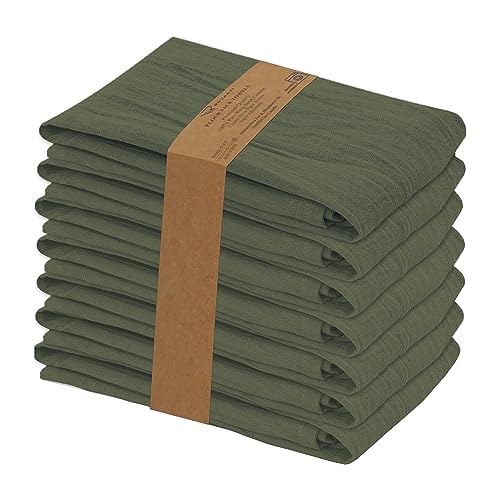 RUVANTIFlour Sack Towels 4 Pack 28x28 Inch, 100% Cotton Tea Towel, Reusable, Machine Washable, Absorbent BarTowels - Dish Cloth Perfect for Drying Dishes & Cleaning - Martini OliveOEKO-TEX MADE IN GREENOEKO-TEX MADE IN GREENOEKO-TEX MADE IN GREEN