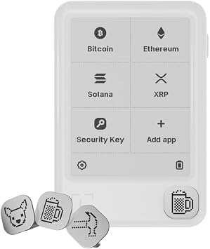 Ledger Nano Gen5 Secure Crypto Wallet Touchscreen Signer in Glacier White + Playful Badges Pack 1