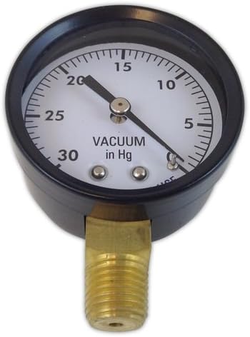 ALF 86030BU Steel Vacuum Gauge with 1/4-Inch Bottom Mount, 2-Inch