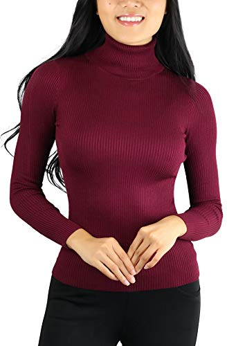 Image of ToBeInStyle Women's Classic Knit Fold Over Turtleneck Pullover