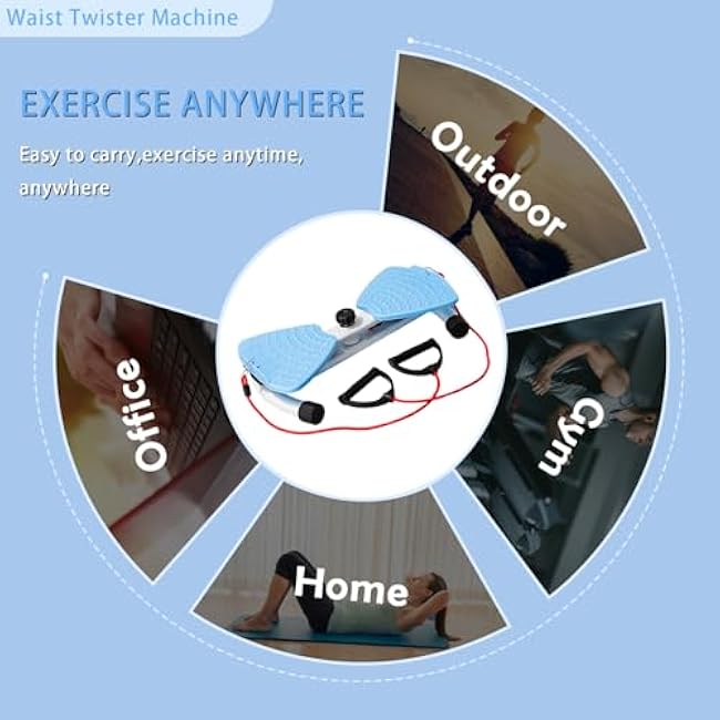 Flexforge Pilates Twister Waist Twisting Machine with Resistance Bands 360¡ã Non-Slip Ab Board Silent Core Trainer for Belly Fat Loss & Leg Toning 250lbs Capacity Home Gym Equipment for Women/Men