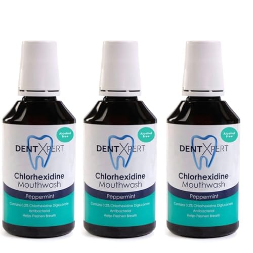 FreshMint Antiseptic Mouthwash 0.2% Chlorhexidine – Peppermint Flavour, Pack of 3 x 300ml Each – Plaque Control & Gum Care
