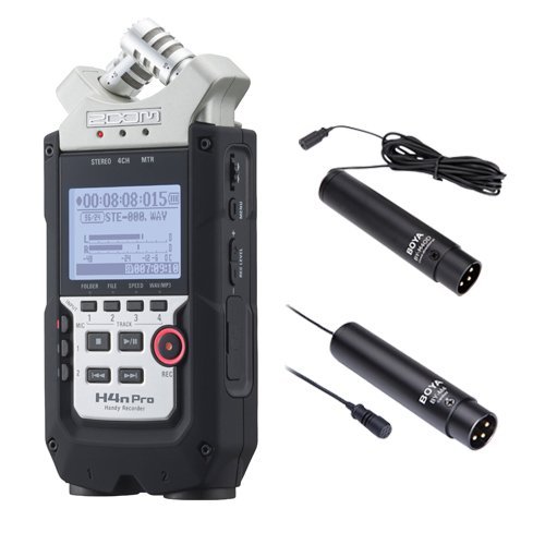 Zoom H4n PRO 4-Channel Handy Recorder Interview Microphone Kit with Omnidirectional and Cardioid