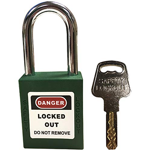 TruForce Safety Padlock w/Steel Shackle, Green (2 Units)