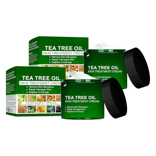 2 cremas de aceite de árbol de té, aceite de árbol de té, crema para el cuidado de la piel, aceite de árbol de té, crema orgánica, cosmética natural para el cuidado de la piel con impurezas, para todo