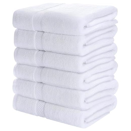 Simpli-Magic 79404 Bath Towels, White, 25x50 Inches Towels for Pool, Spa, and Gym Lightweight and Highly Absorbent Quick Drying Towels, 25 in x 50 in
