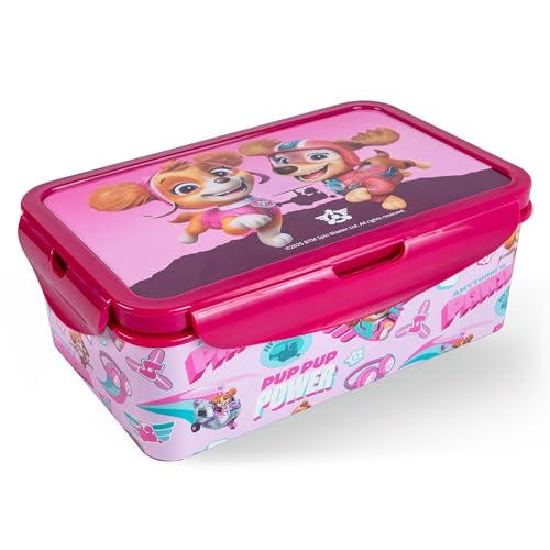 p:os PAW Patrol Brotdose Kinder mit Fächern - auslaufsichere Bento Box für Mädchen - Lunchbox und Vesperdose für Kindergarten und Schule - Snackbox robust, leicht zu öffnen, passt in den Schulranzen