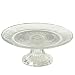 Crosby Street Cake Stand, Pedestal Plate, Vintage Style, Crystal Clear Glass, Distinct All Over Pattern, 7 Inch Diameter