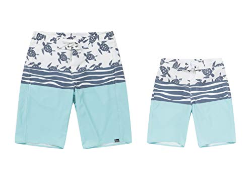 Father Son Matching Hawaiian Beach Board Shorts Swimwear Spandex in Classis Hibiscus Print2