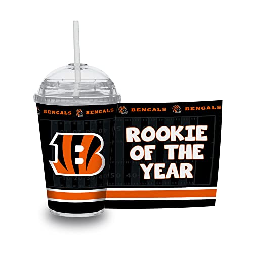 Image of Rico Industries NFL Football Rookie of The Year 12oz Acrylic Tumbler, Youth Tumbler with Swirly Straw