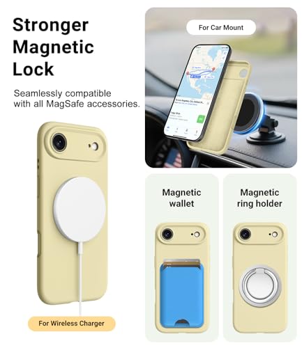 Coque jaune compatible Magsafe iPhone 17 silicone souple OTOFLY - 6