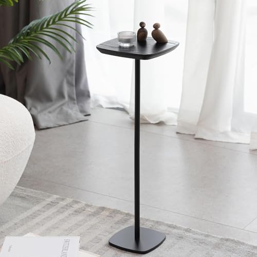 image for HAMORESPACE Modern Martini Pedestal Side Table - Small Metal Cocktail 