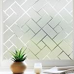Qualsen Window Film Privacy Film for Glass Windows, Frosted Window Films Anti UV Frosted Glass Film for Windows Non adhesive Static Cling Decoration for Bathroom Home Office (White, 30x200cm)