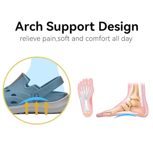 Image of Kricely Clogs for Men with Arch Support Shower Hiking Sandals for Beach Water, Recovery Plantar Fasciitis Orthotic Slides